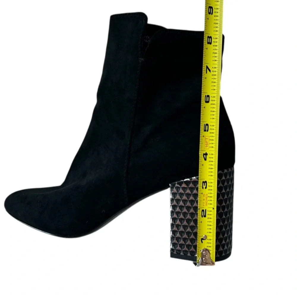 DOLCE by MOJO MOXY‎ Women’s Black Suede Ankle Boots Jeweled Studded Heel Zip 11M